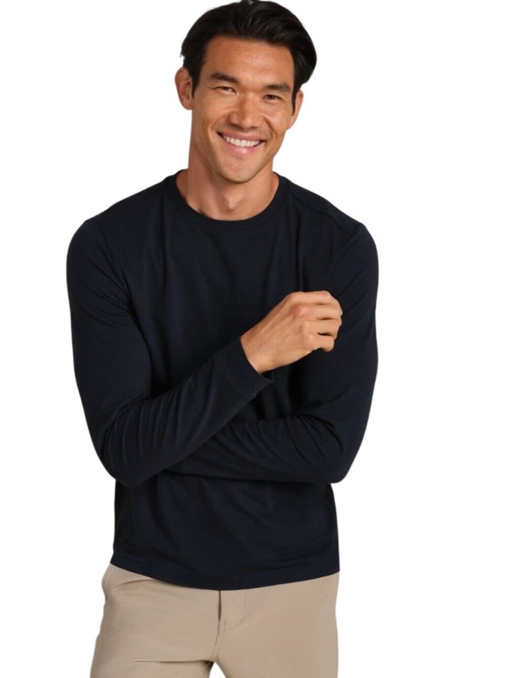 Rhone Origin Long Sleeve Tee True Navy Organic Pima Cotton Blend Size L